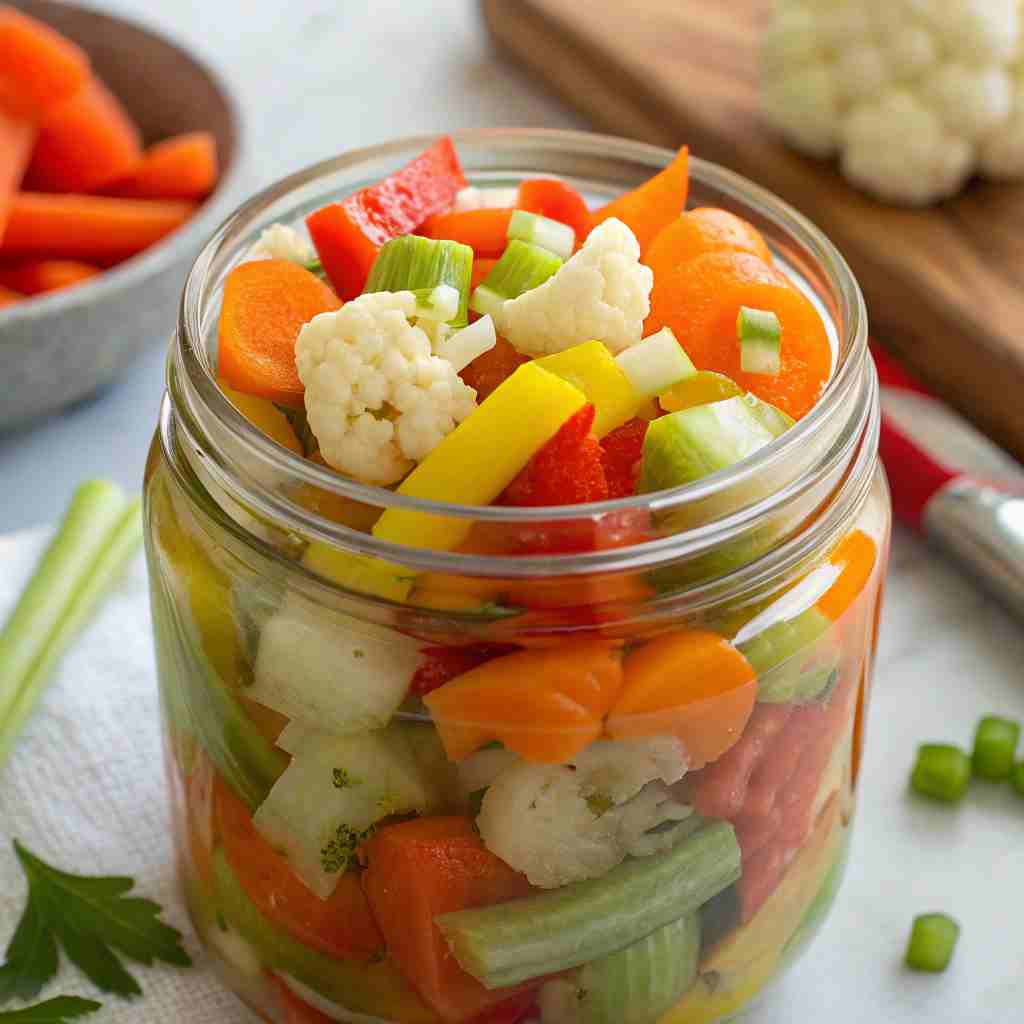Pickled Mixed Vegetables (Giardiniera) – Tangy Homemade Pickle Recipe 1 Pickled Mixed Vegetables