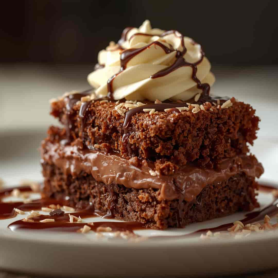 Mocha Cake with Fudge Filling 2 Mocha Cake with Fudge Filling