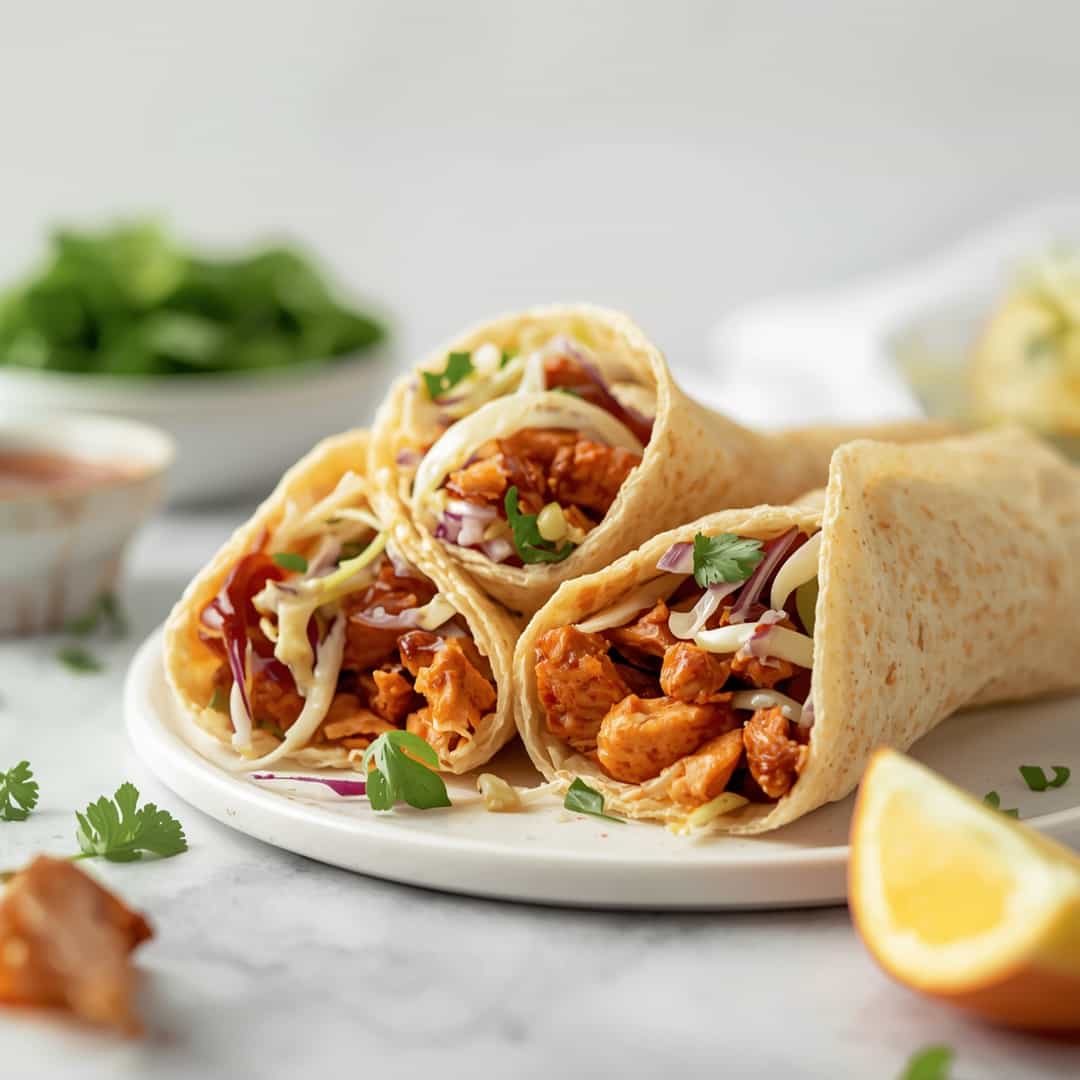 BBQ Chicken Coleslaw Wraps