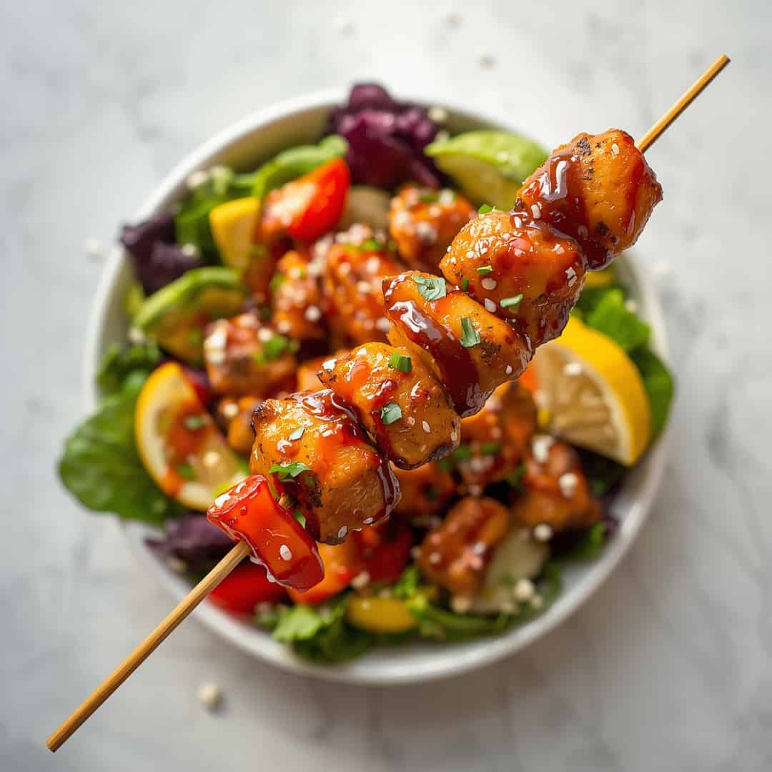 BBQ Chicken Skewer Salad