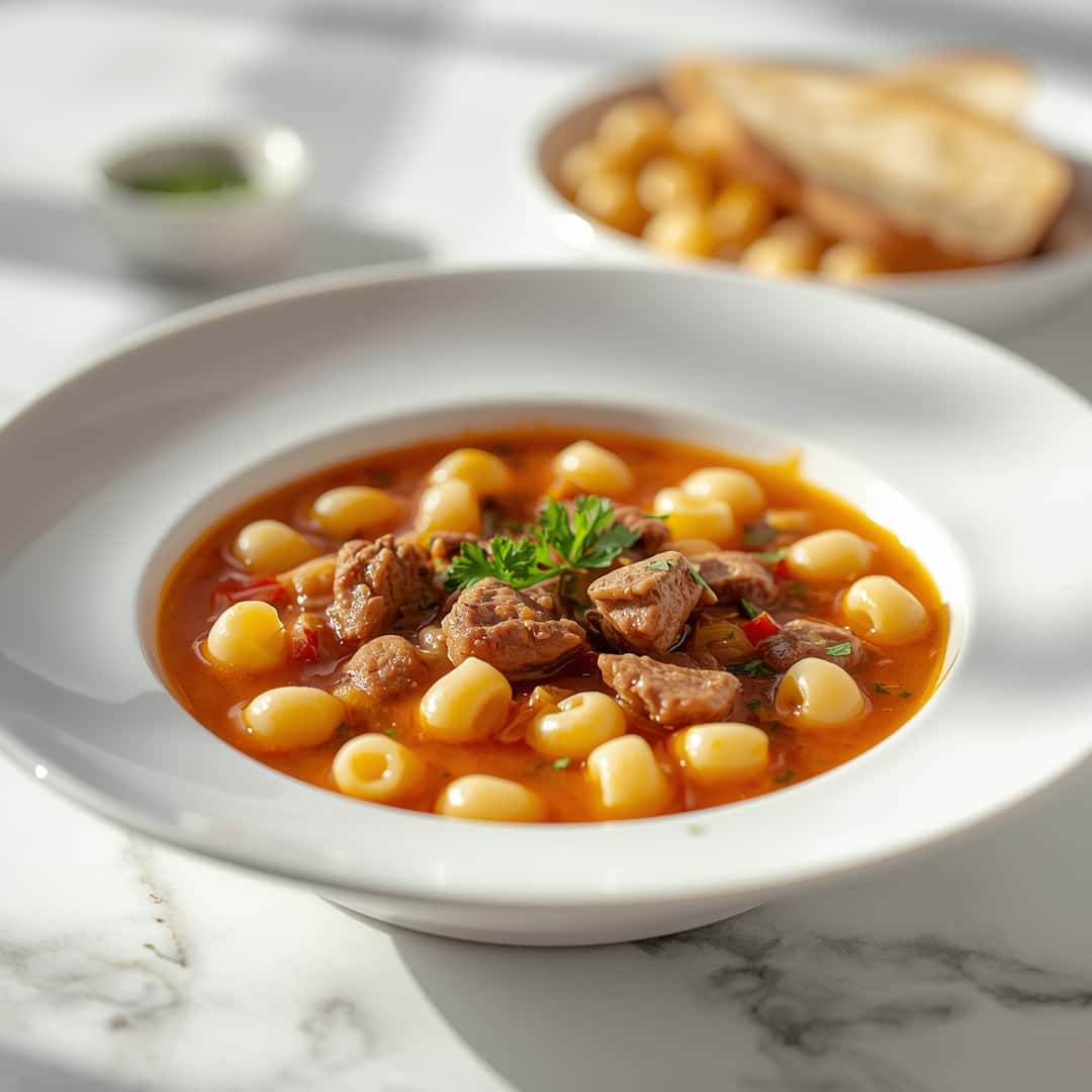 Beef and Macaroni Soup