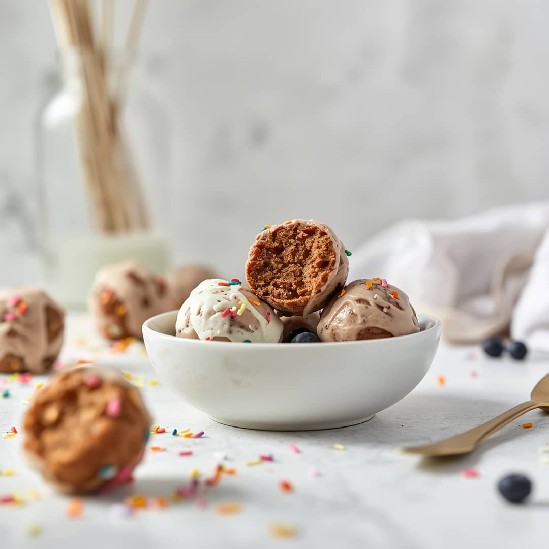 Birthday Cake Protein Balls