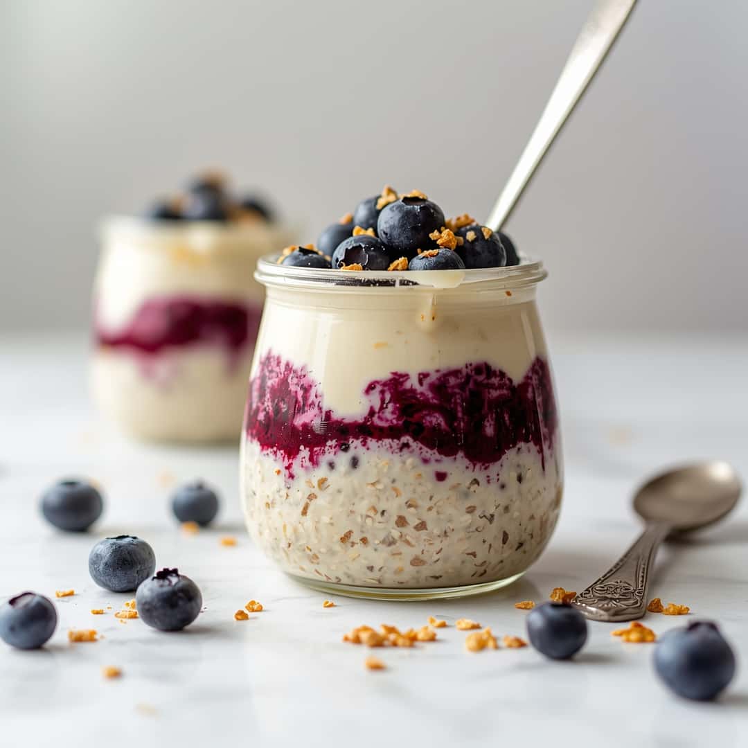 Blueberry Cheesecake Overnight Oats 2 Blueberry Cheesecake Overnight Oats