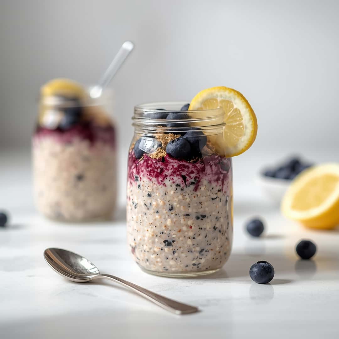 Blueberry Lemon Overnight Oats 2 Blueberry Lemon Overnight Oats
