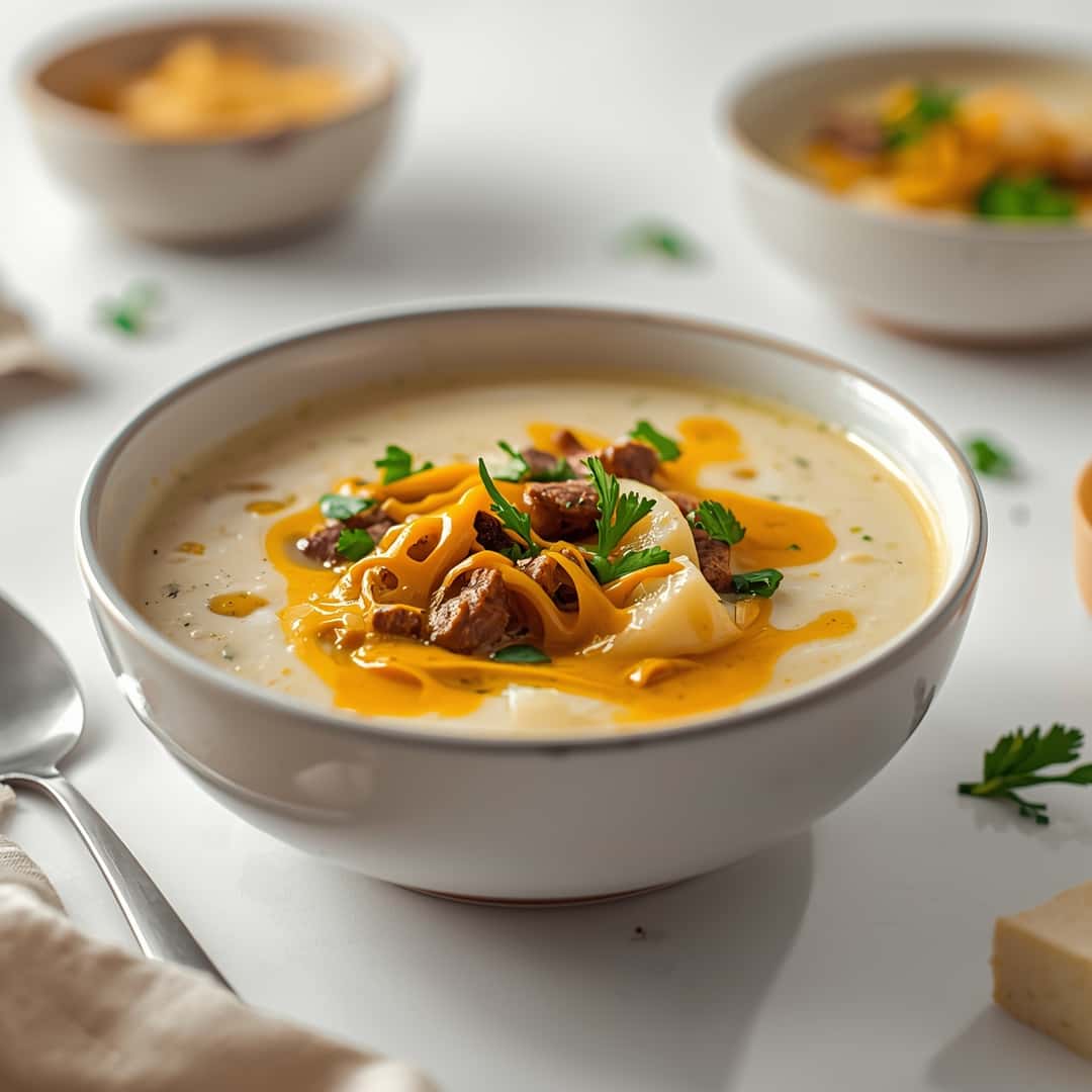 Cheesy Beef Potato Soup