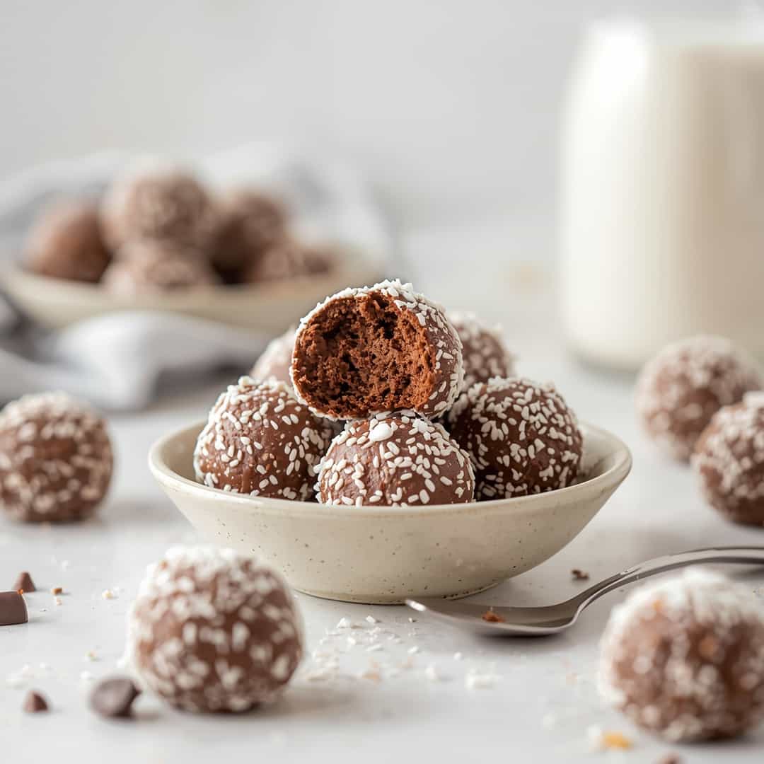 Chocolate Coconut Protein Balls 2 Chocolate Coconut Protein Balls