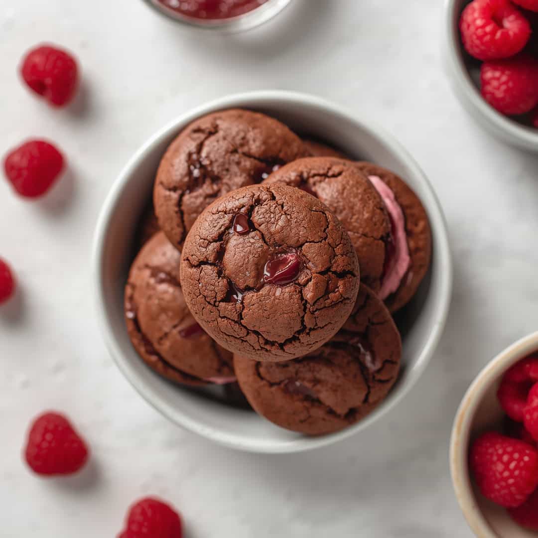 Chocolate Raspberry Sandwich Cookies