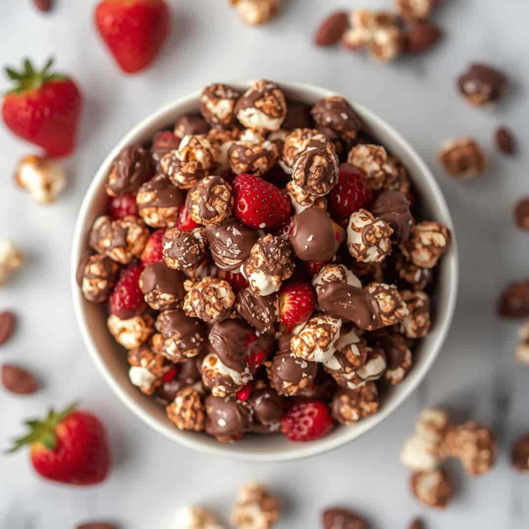 Chocolate Strawberry Covered Popcorn