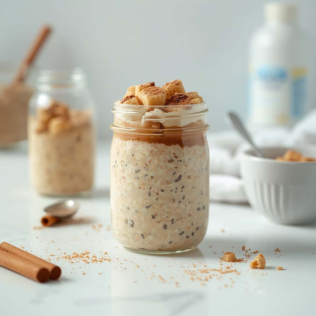 Cinnamon Roll Protein Overnight Oats 2 Cinnamon Roll Protein Overnight Oats