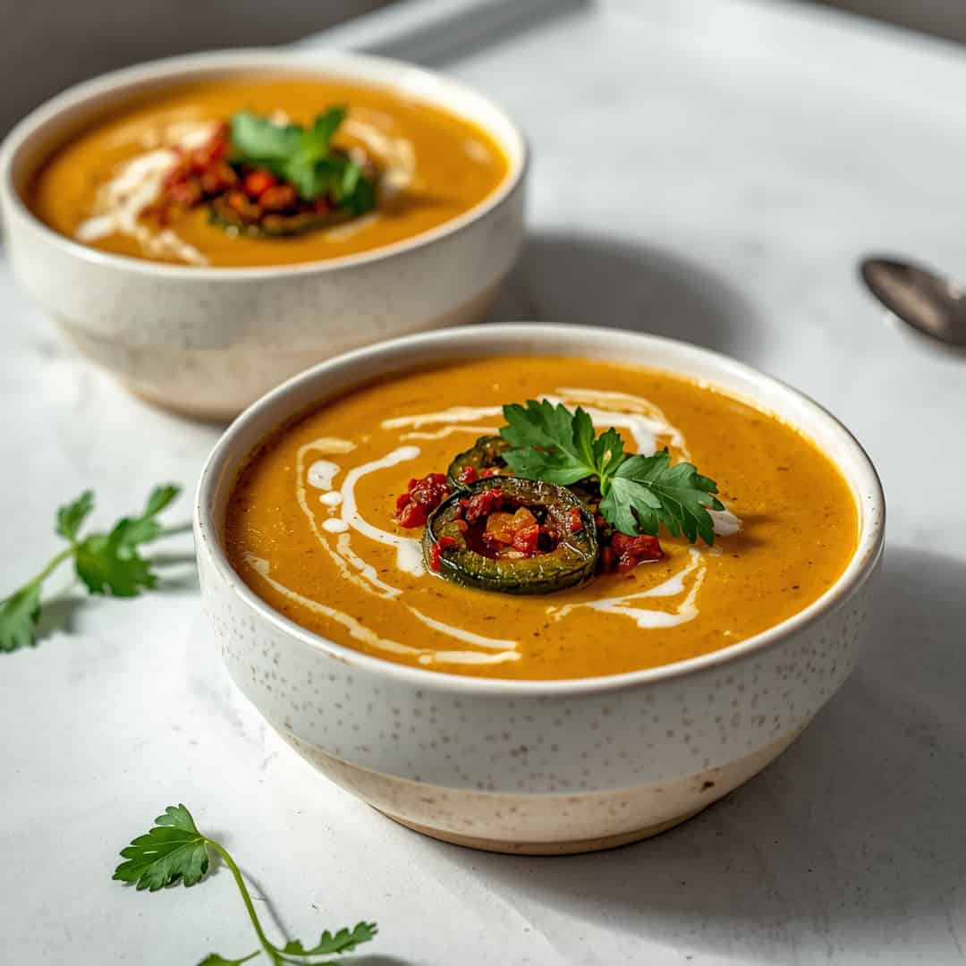 Cozy Roasted Poblano Soup 2 Cozy Roasted Poblano Soup