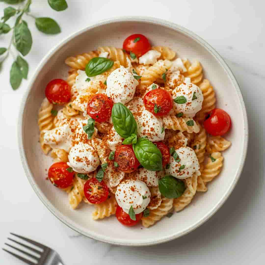 Creamy Caprese Pasta Salad