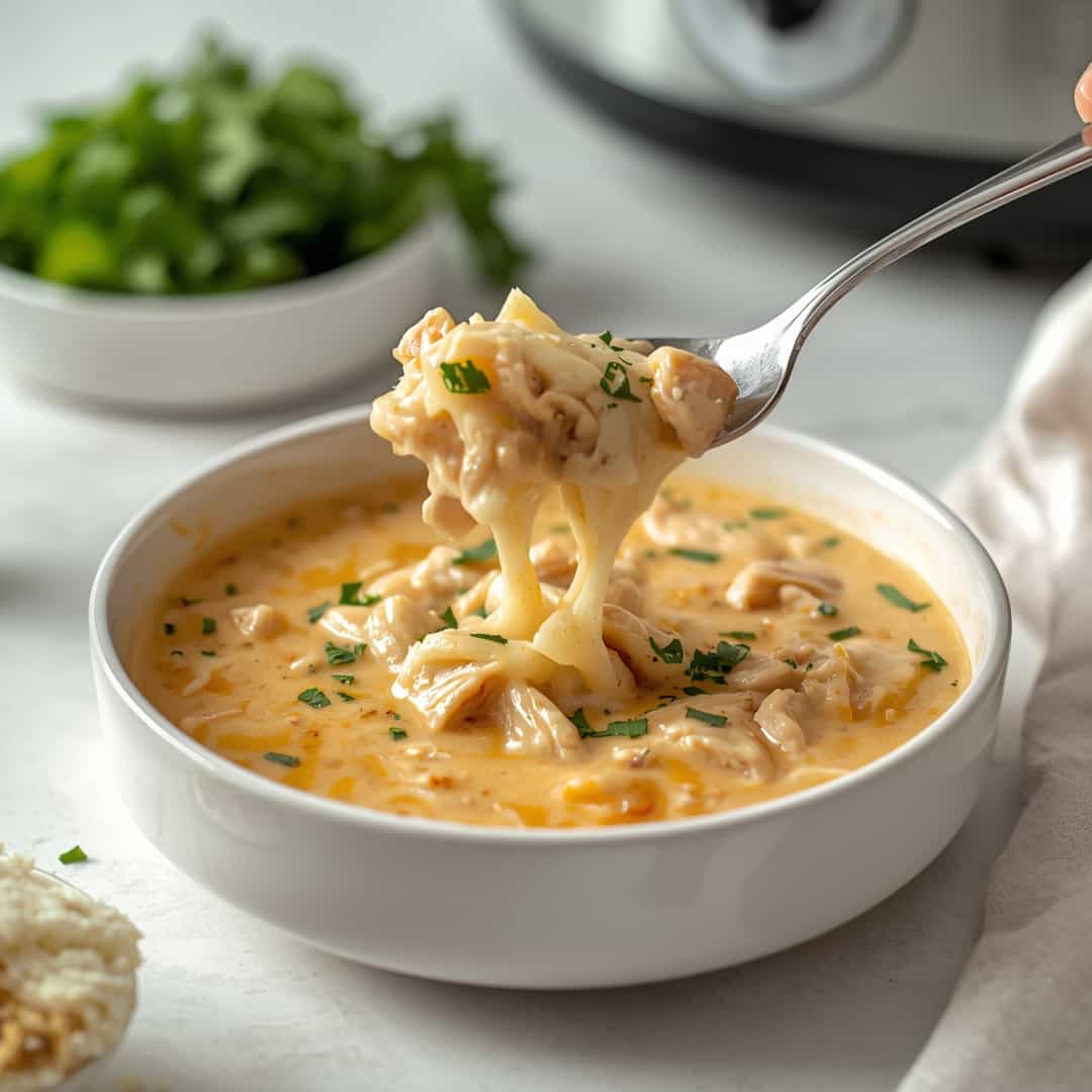 Creamy Crockpot Chicken Parmesan Soup