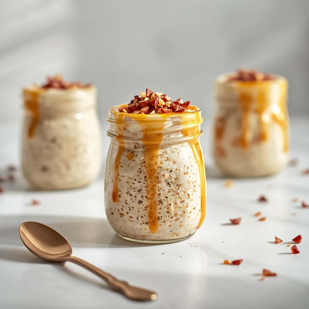 Creamy Salted Caramel Overnight Oats 2 Creamy Salted Caramel Overnight Oats