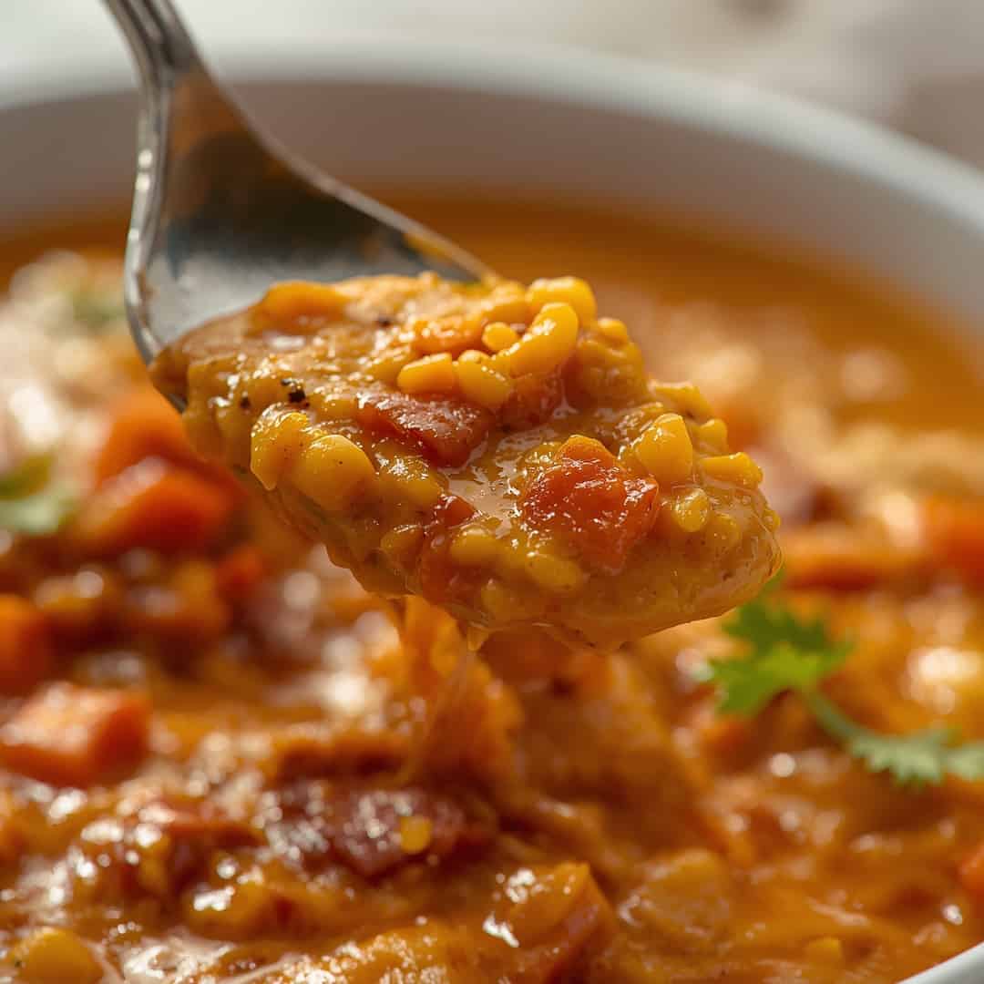 Creamy Vegan Lentil Tortilla Soup