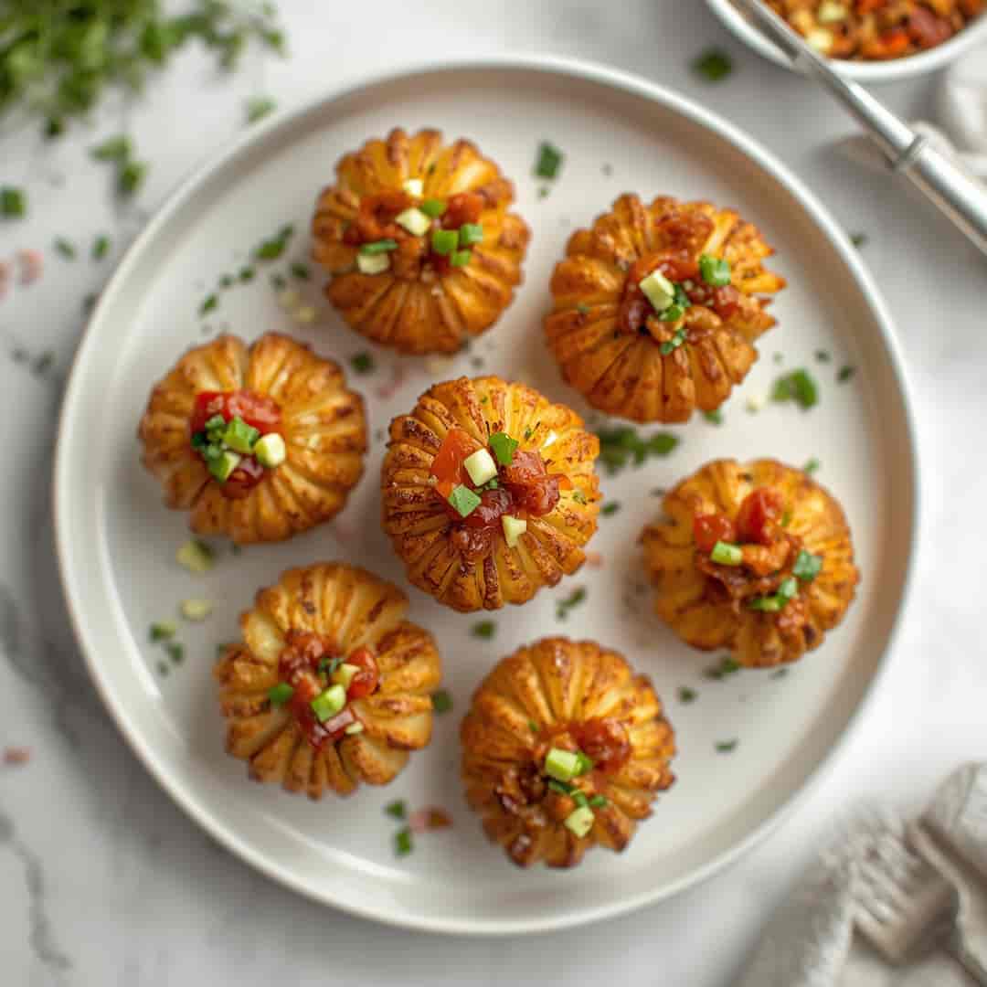 Crispy Loaded Hasselback Potato Bites