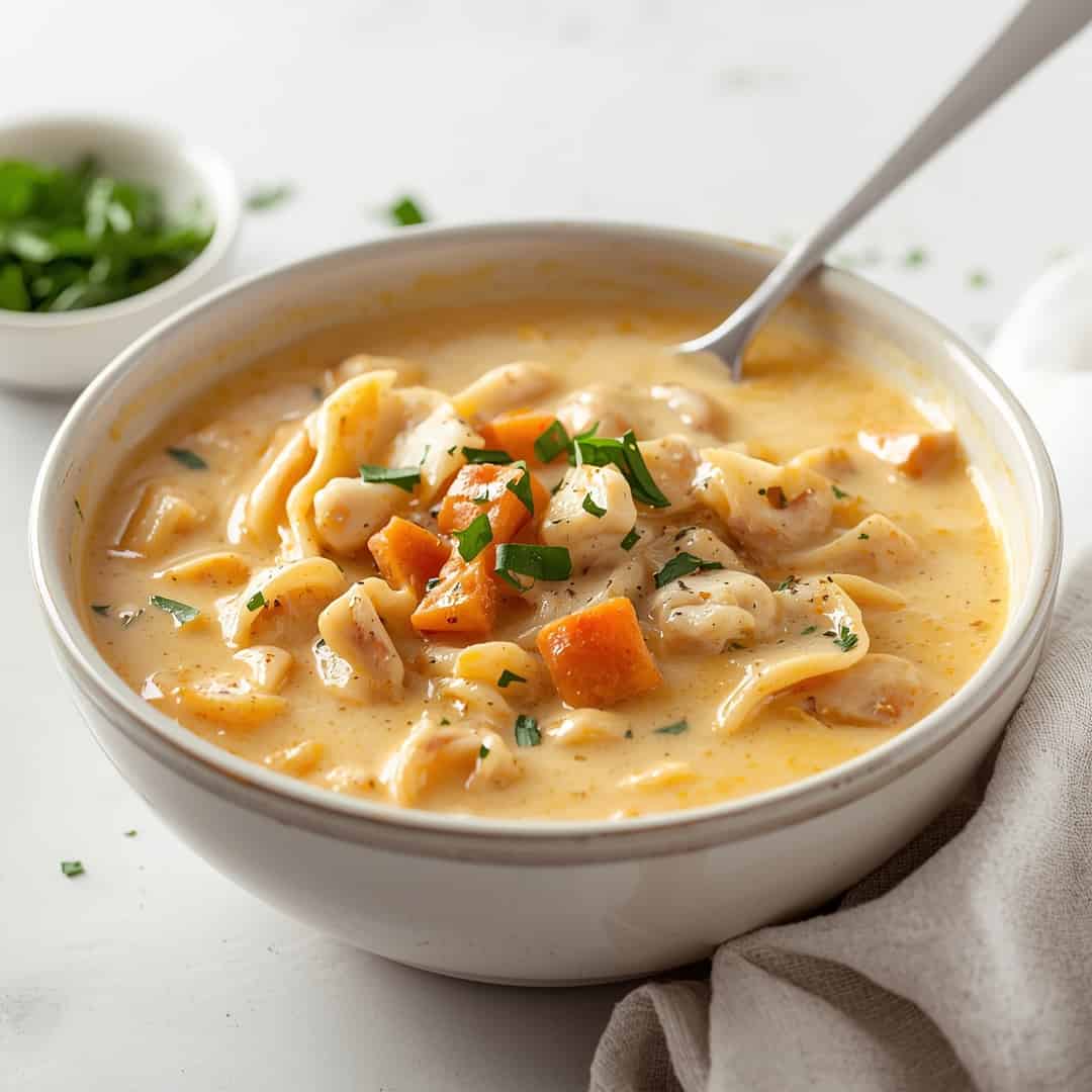 Crock Pot Creamy Chicken Parmesan Soup