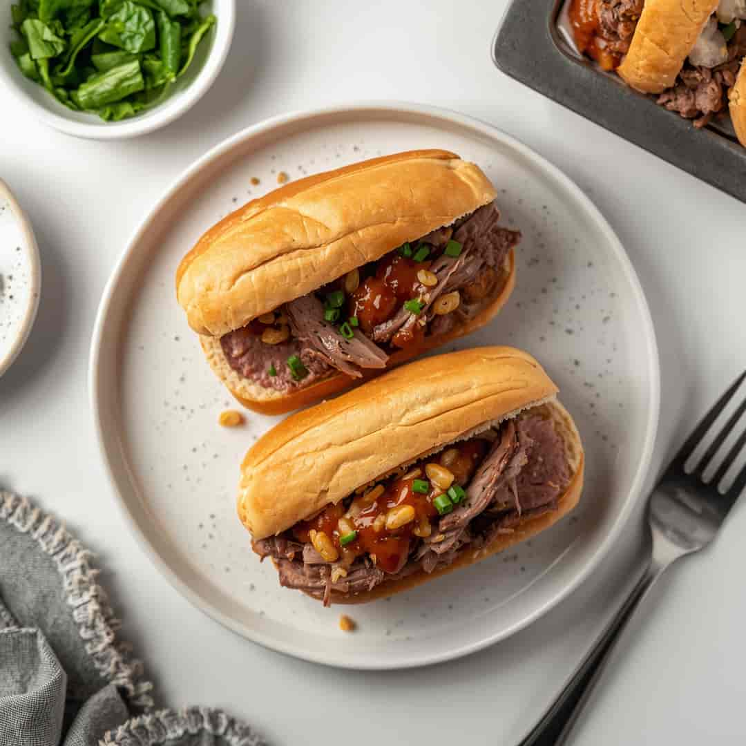 Crockpot French Dip Sandwiches