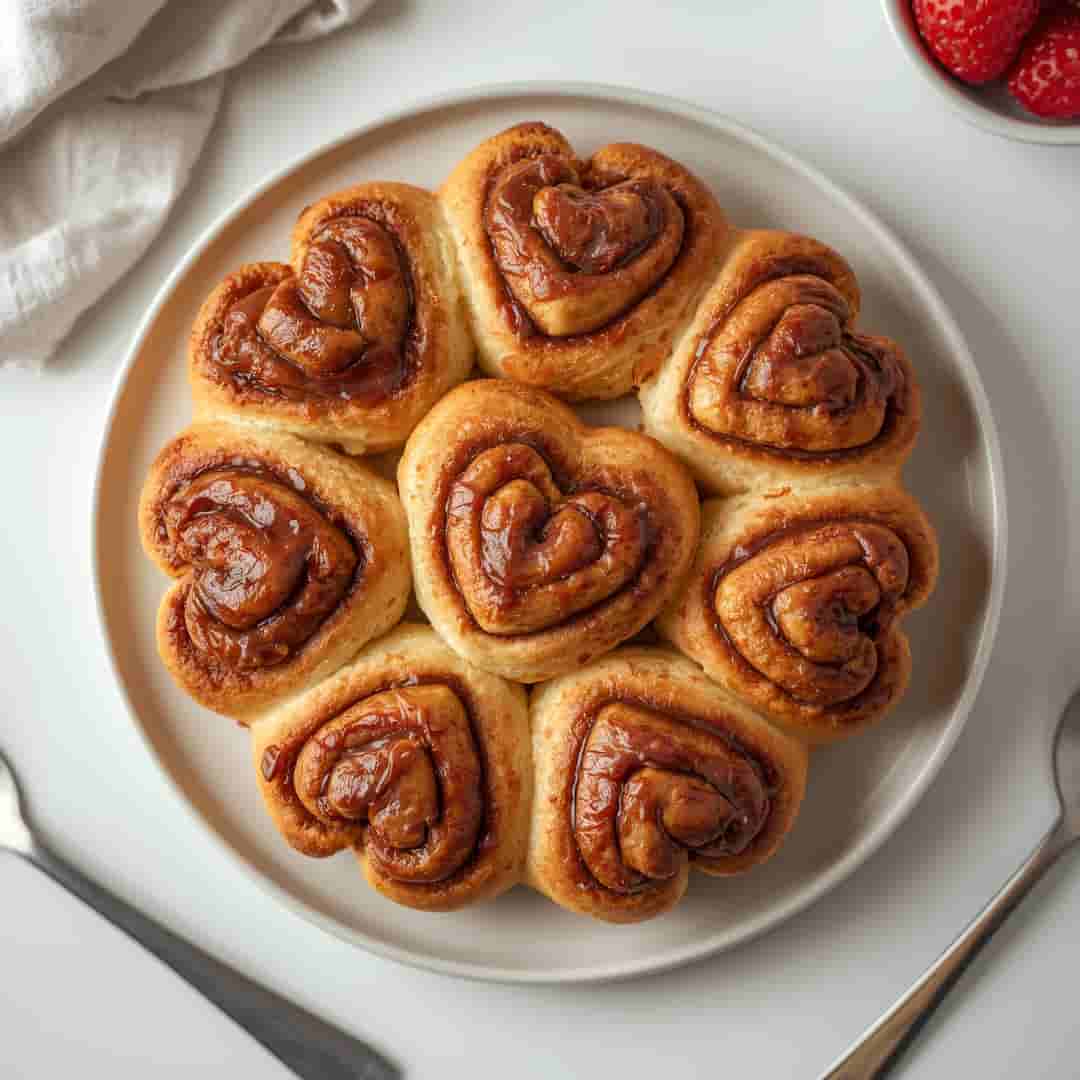 Easy Heart Shaped Cinnamon Rolls