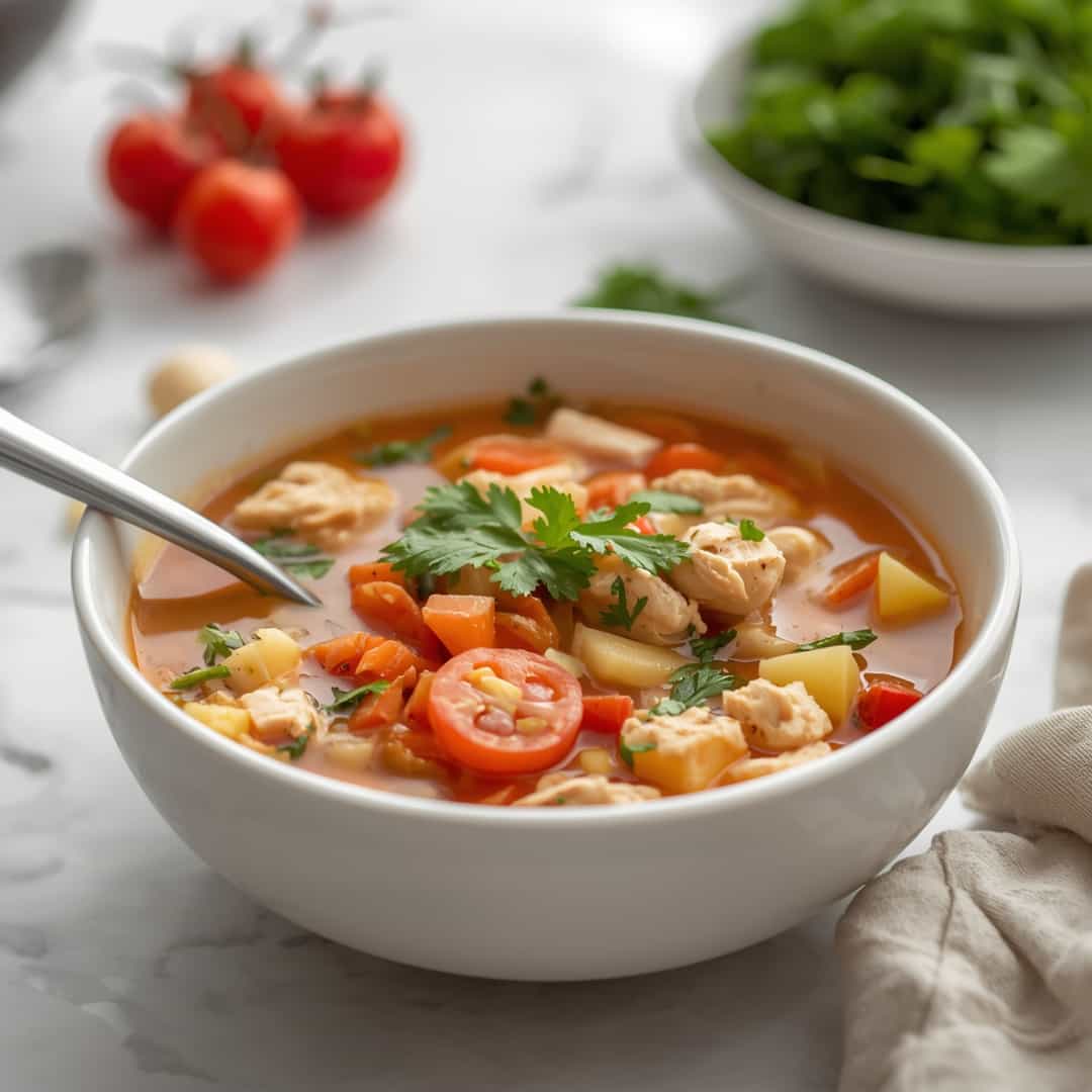 Easy High Protein Chicken Veggie Soup