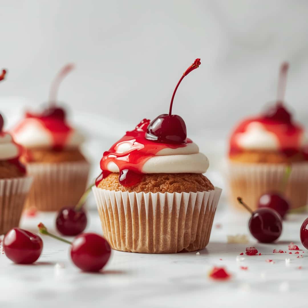 Easy Homemade Maraschino Cherry Cupcakes