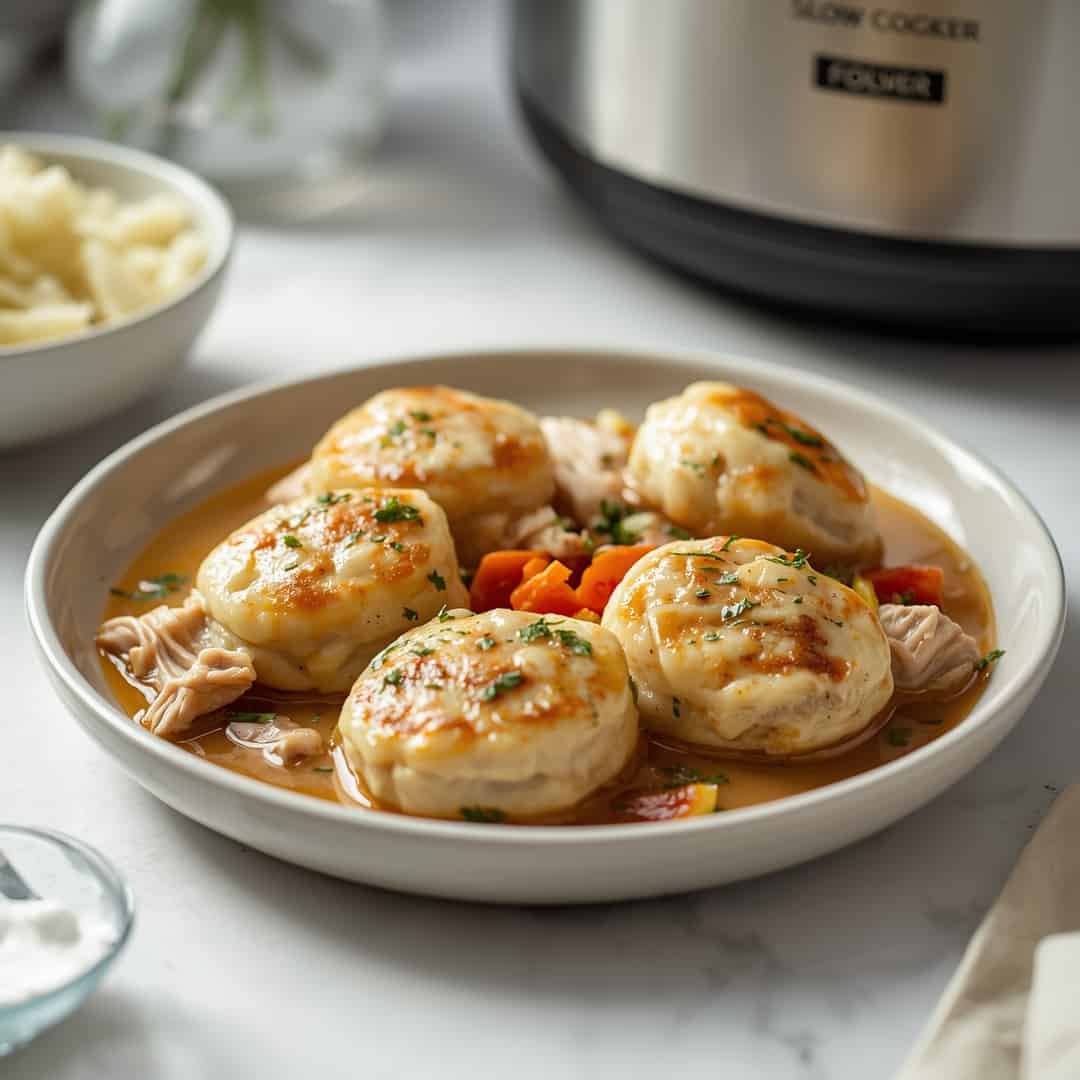 Easy Slow Cooker Chicken & Dumplings