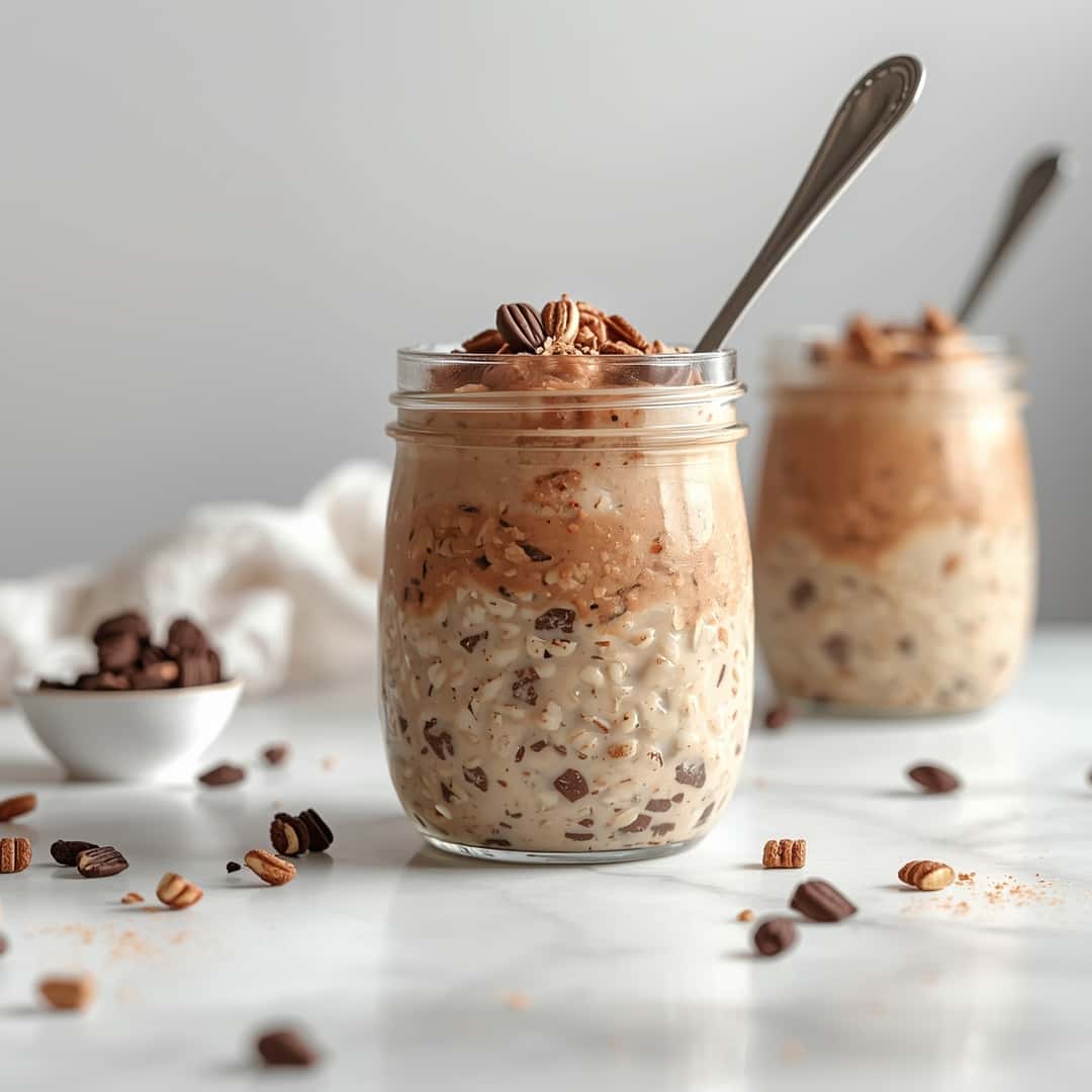 Easy Snickers Overnight Oats 2 Easy Snickers Overnight Oats