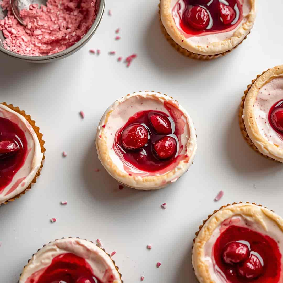 Easy Valentine's Day Mini Cherry Cheesecakes 2 Easy Valentine's Day Mini Cherry Cheesecakes