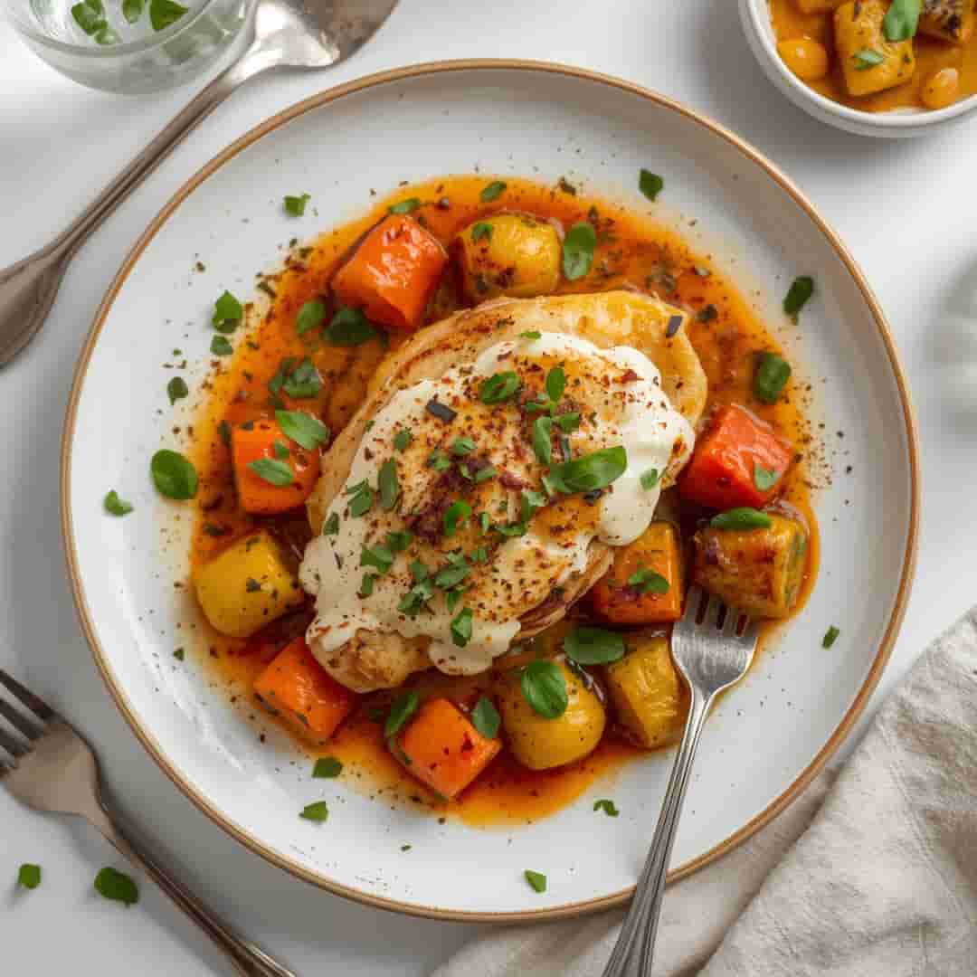 Fontina Prosciutto Stuffed Chicken Spring Vegetables