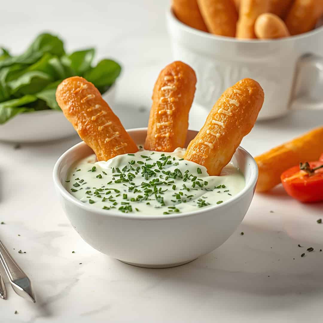 Football Shaped Spinach Dip Breadsticks