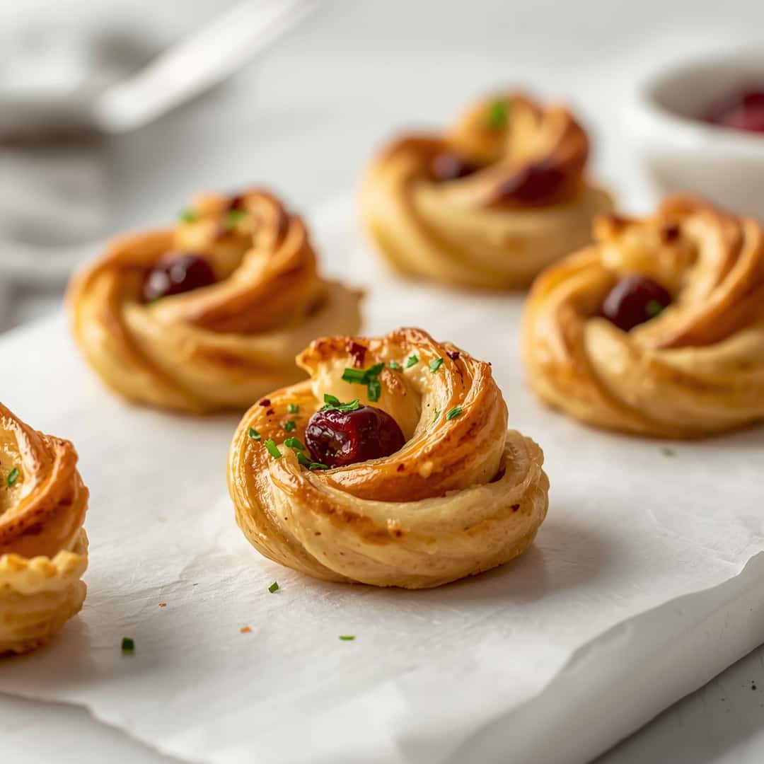 Golden Cranberry Brie Puff Pastry Twists Perfect Party Bites
