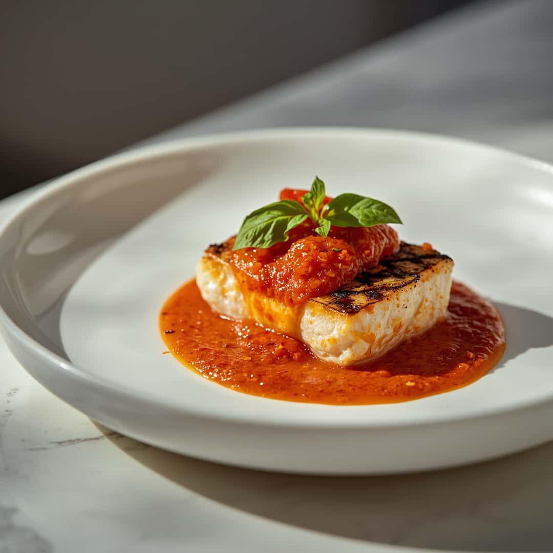 Grilled Cod With Romesco Sauce