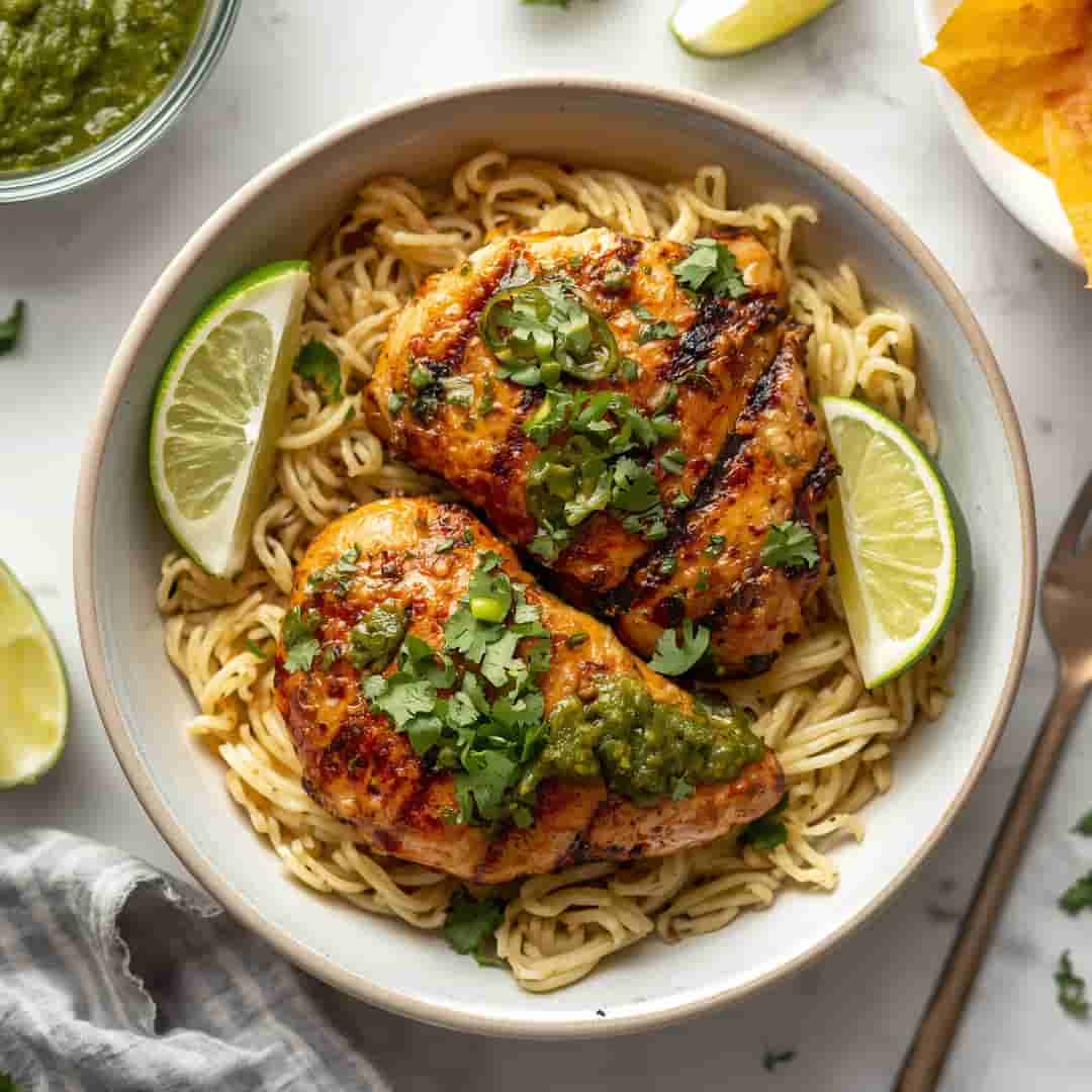 Grilled Salsa Verde Pepper Jack Chicken