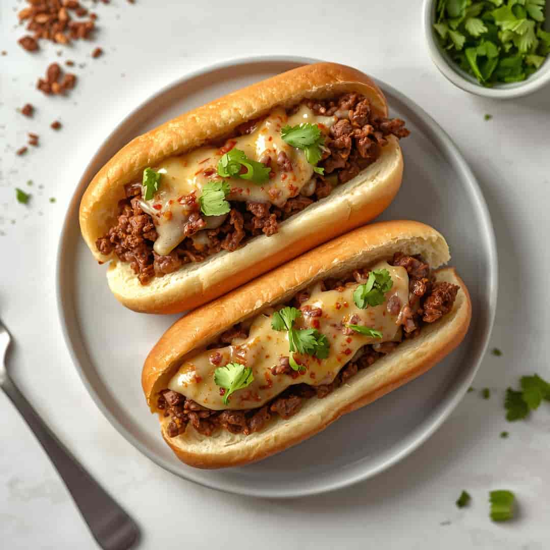 Ground Beef Philly Cheesesteaks 2 Ground Beef Philly Cheesesteaks