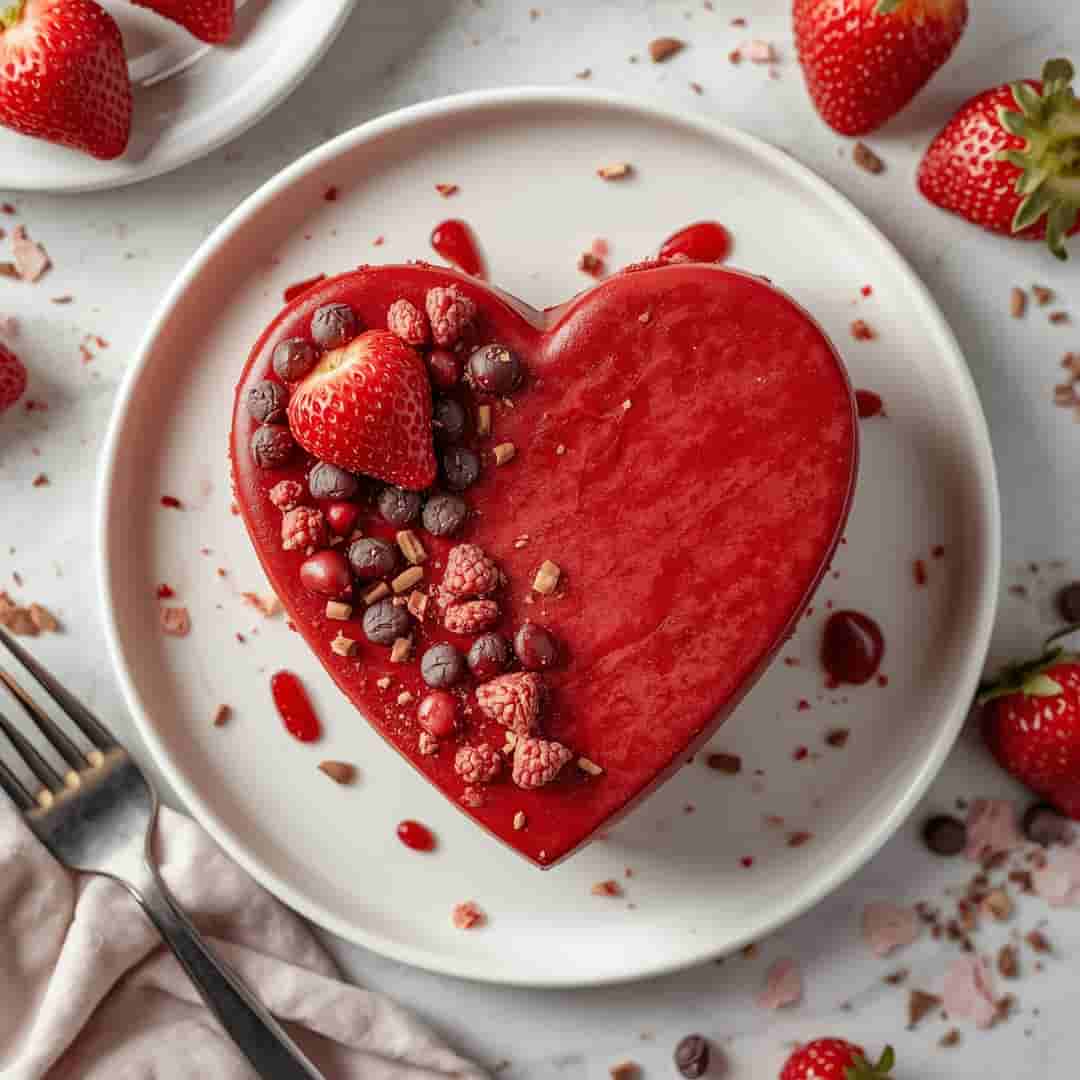Heart Shaped Red Velvet Cheesecake