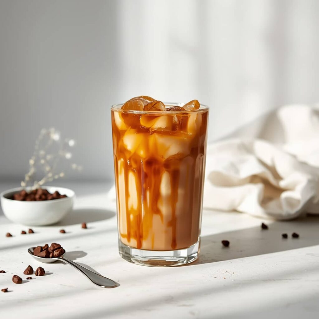 Homemade Caramel Vanilla Iced Coffee