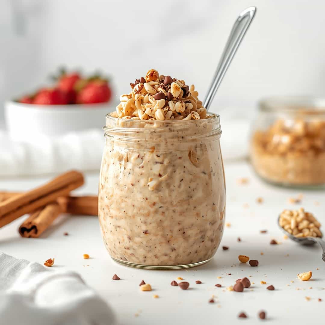 Low Calorie Cinnamon Roll Overnight Oats