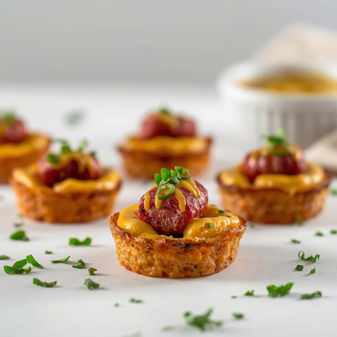 Mustard Hasselback Kielbasa Bites