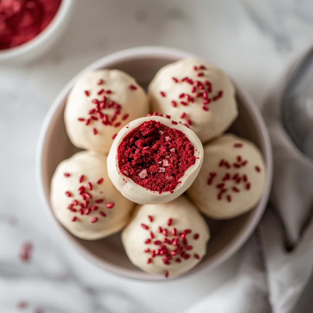 No Bake Red Velvet Cake Balls 2 No Bake Red Velvet Cake Balls