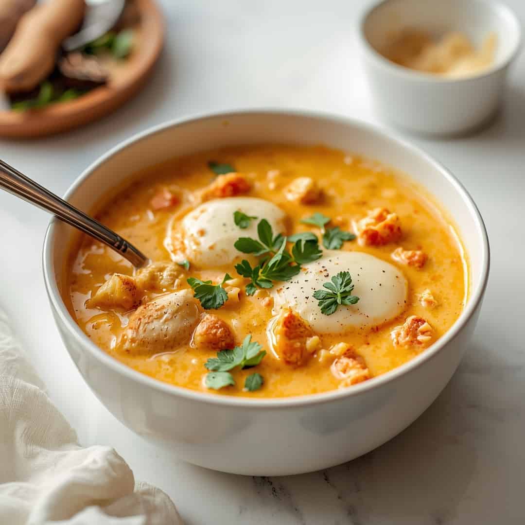 One-Pot Creamy Chicken Parmesan Soup