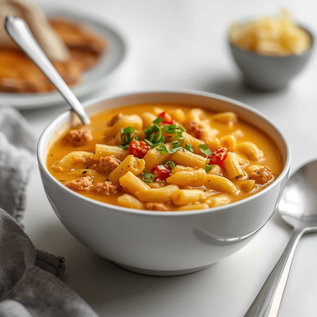 One Pot Macaroni Cheeseburger Soup 2 One Pot Macaroni Cheeseburger Soup