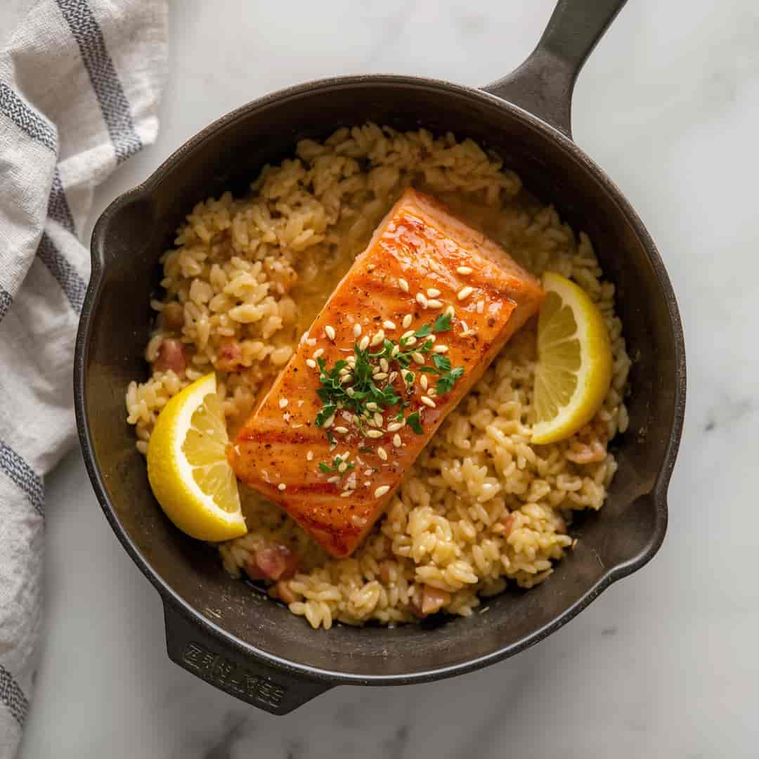 One Skillet Salmon Lemon Orzo 2 One Skillet Salmon Lemon Orzo