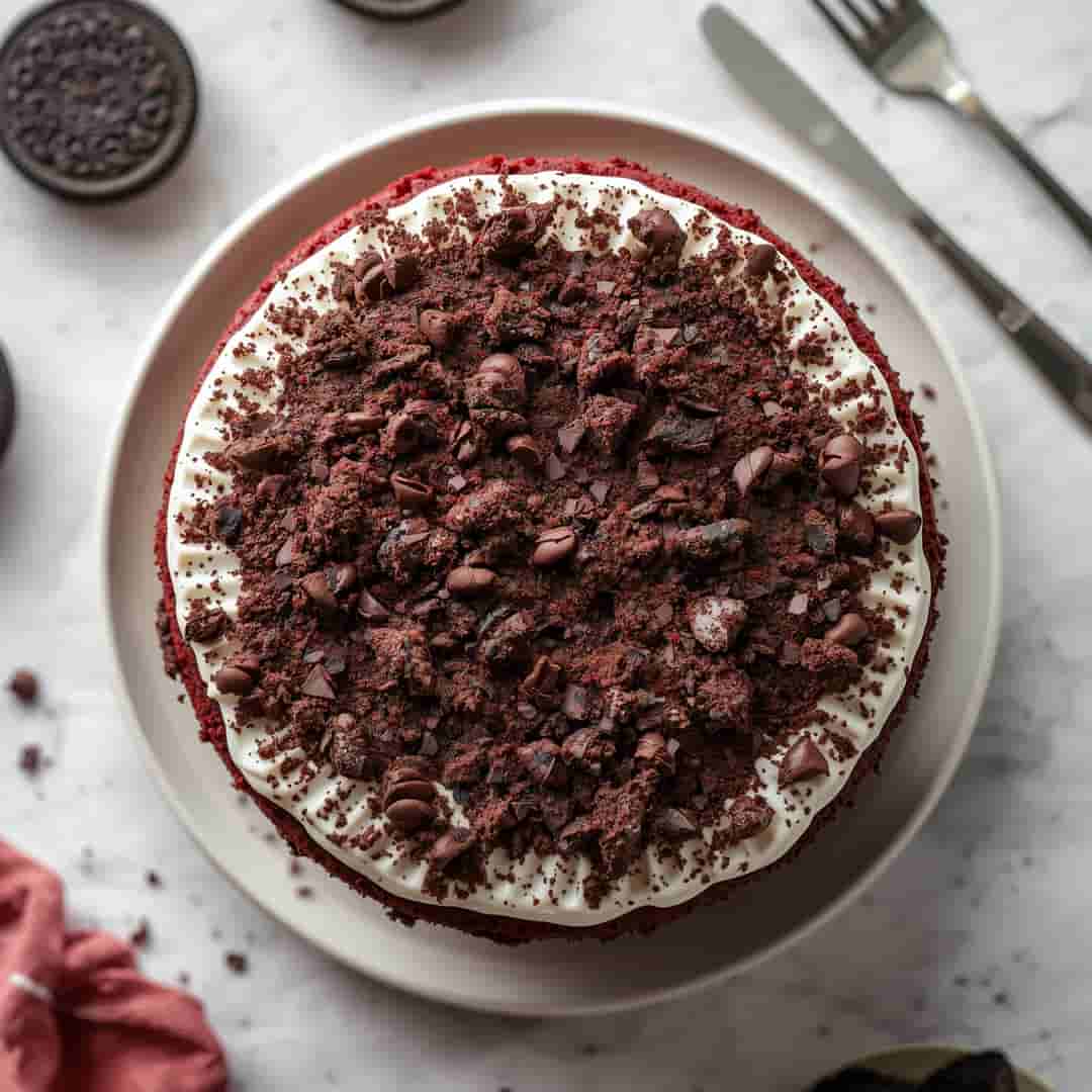 Oreo Crusted Red Velvet Cake 2 Oreo Crusted Red Velvet Cake