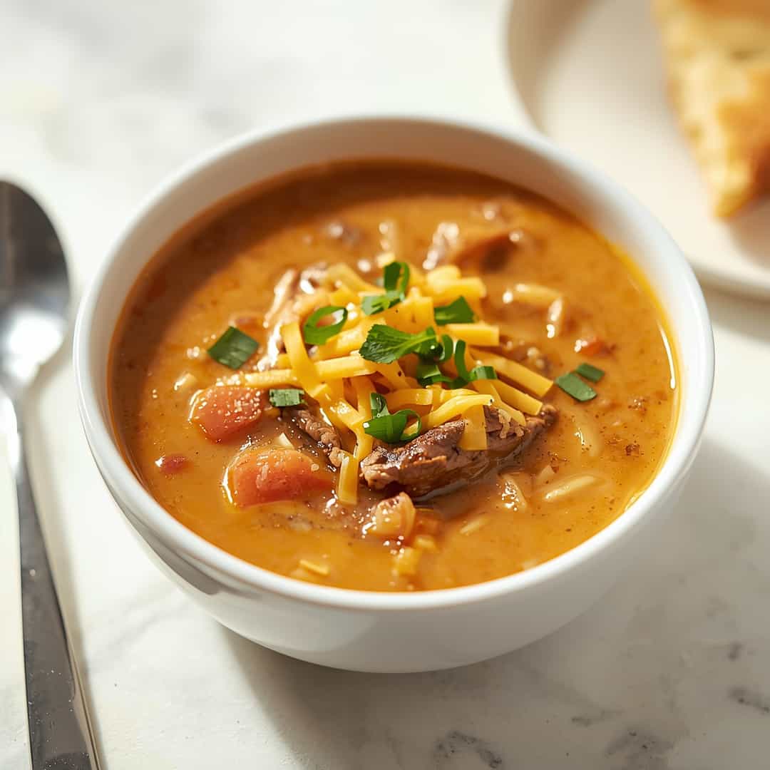 Philly Cheesesteak Soup