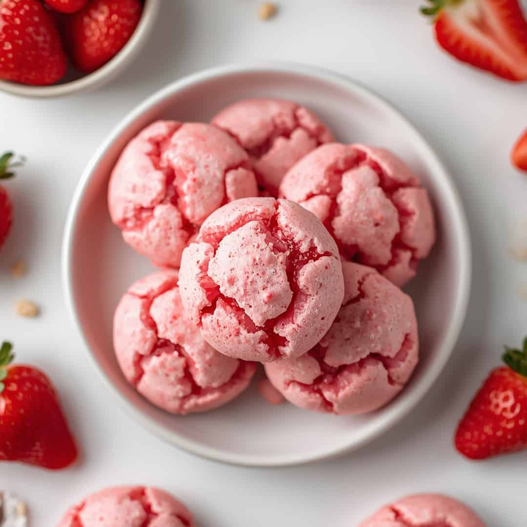 Pink Strawberry Blossom Cookies 2 Pink Strawberry Blossom Cookies