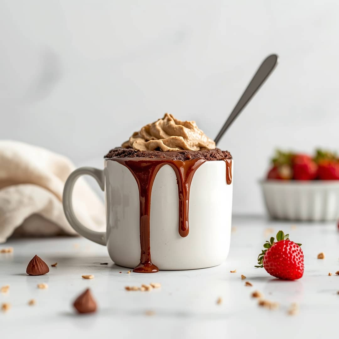 Protein Chocolate Peanut Butter Mug Cake