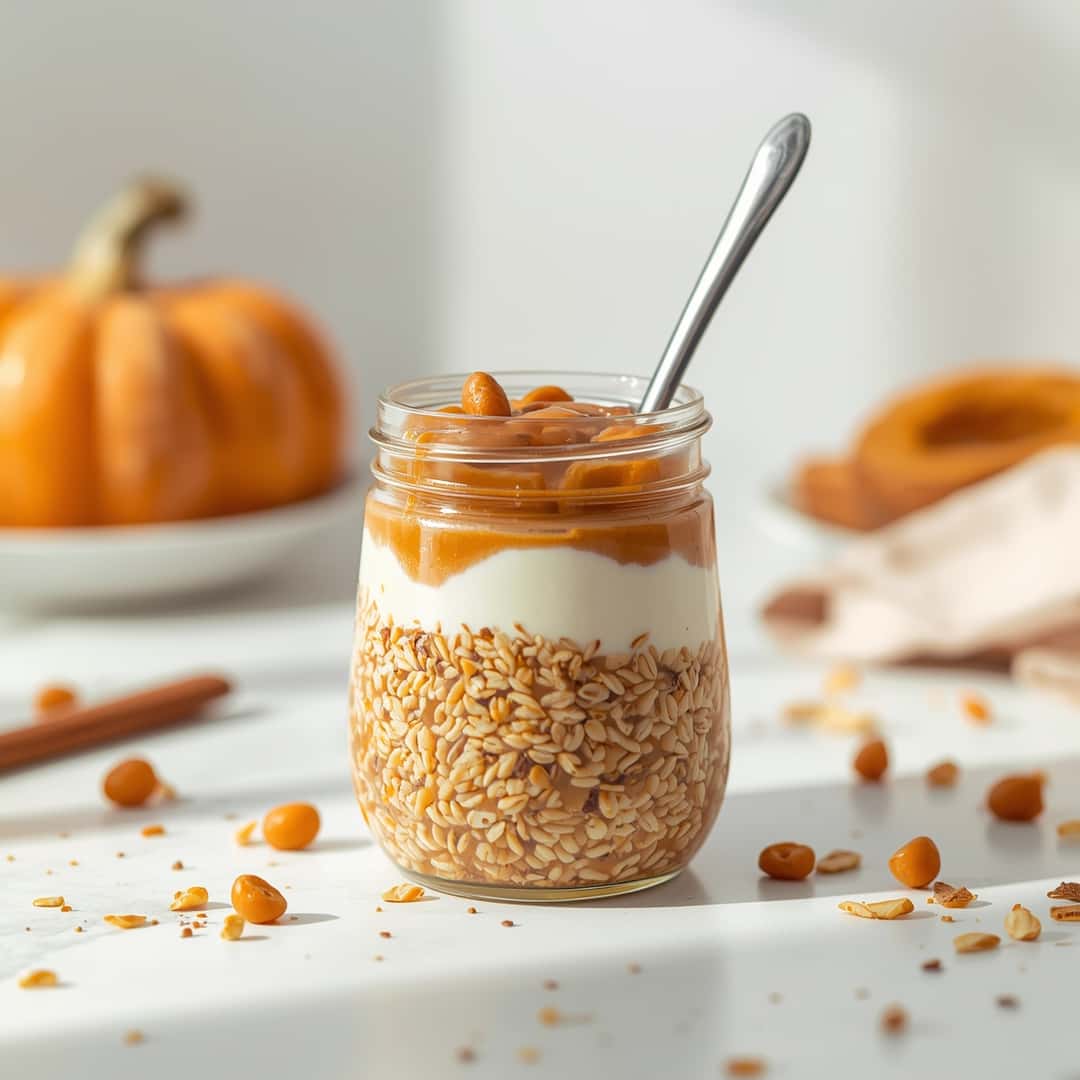 Pumpkin Pie Overnight Oats Greek Yogurt