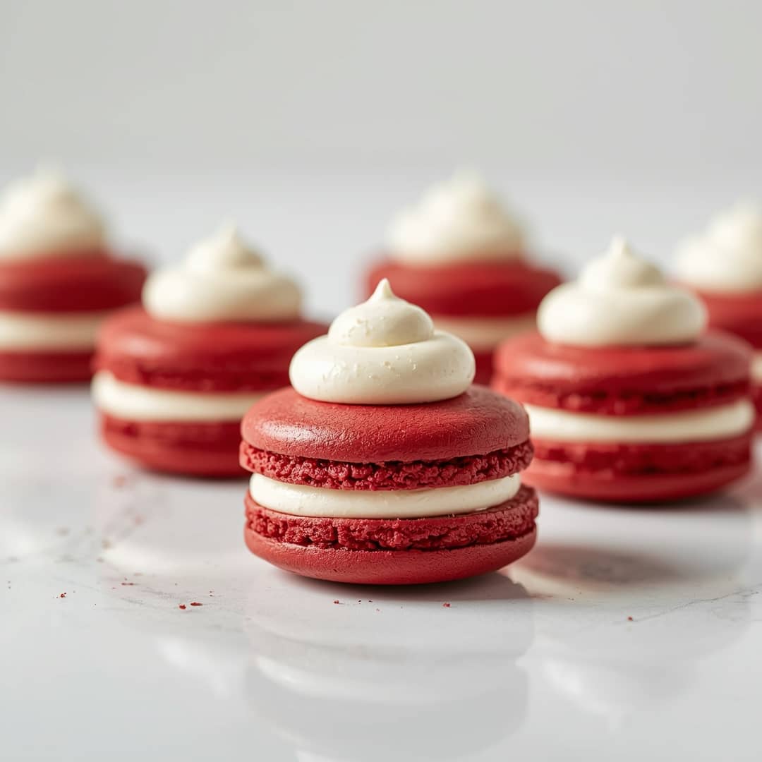 Red Velvet Macarons with Mascarpone Frosting 2 Red Velvet Macarons with Mascarpone Frosting