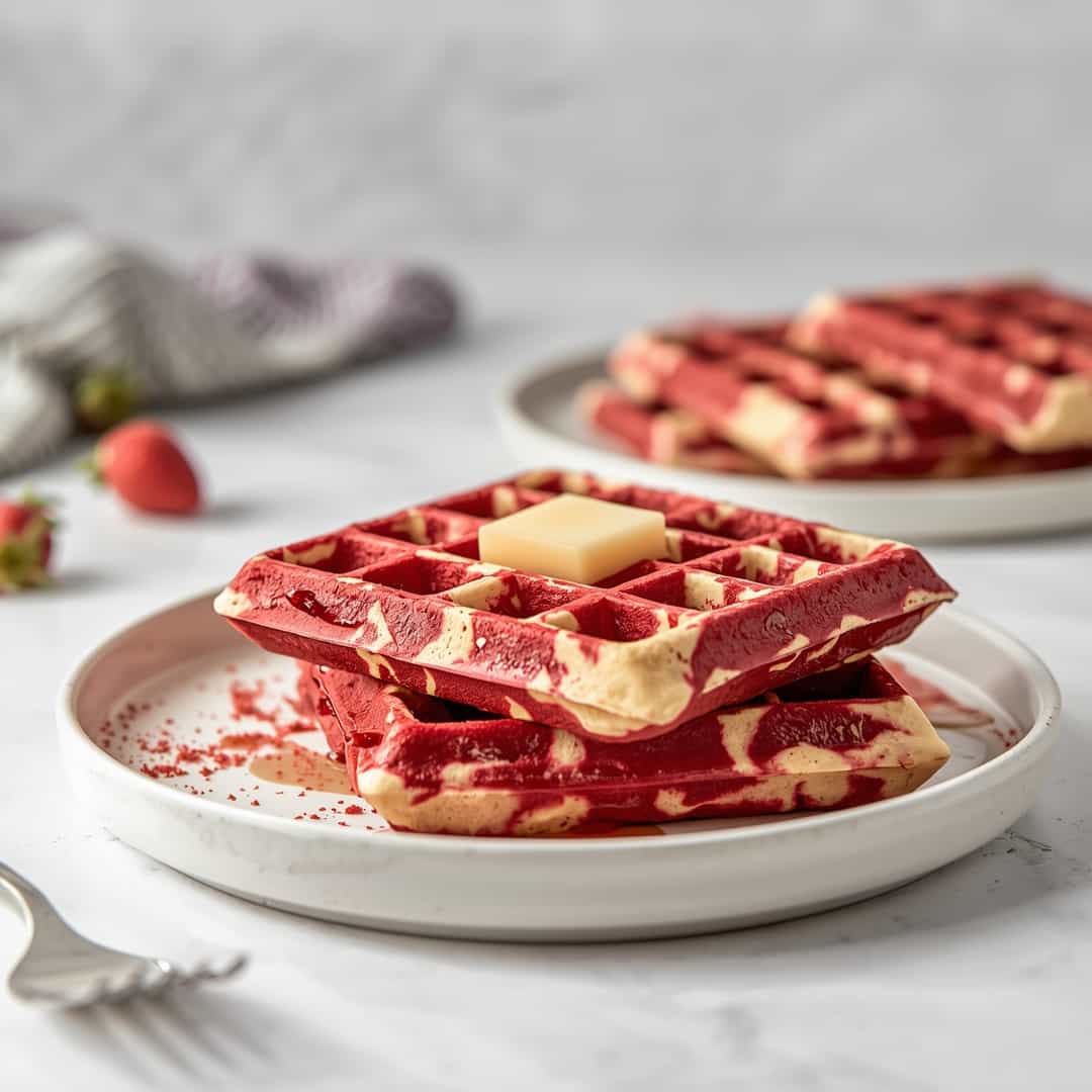 Red Velvet Marble Waffles 2 Red Velvet Marble Waffles