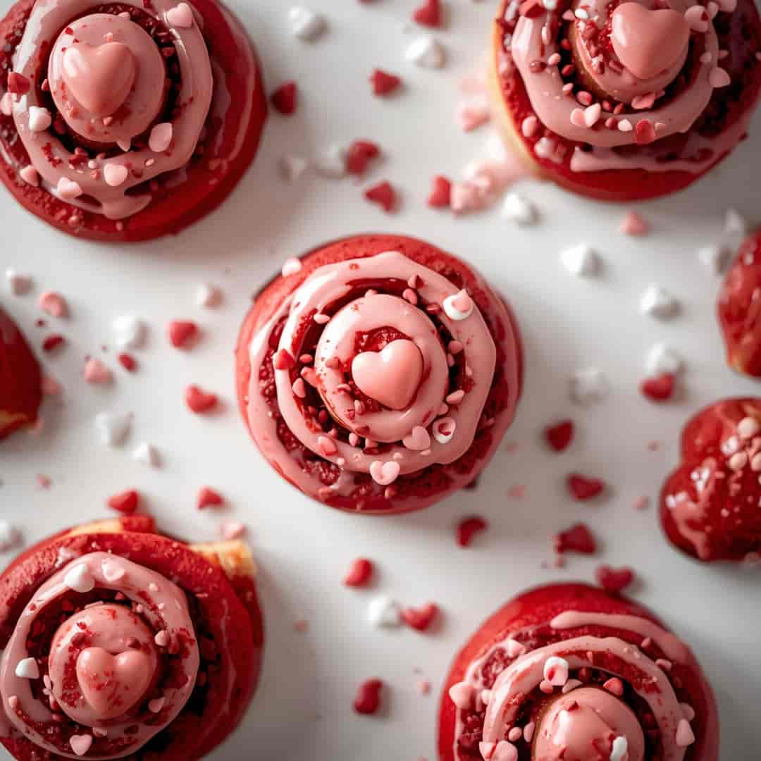 Red Velvet Valentine's Day Cinnamon Rolls 2 Red Velvet Valentine's Day Cinnamon Rolls