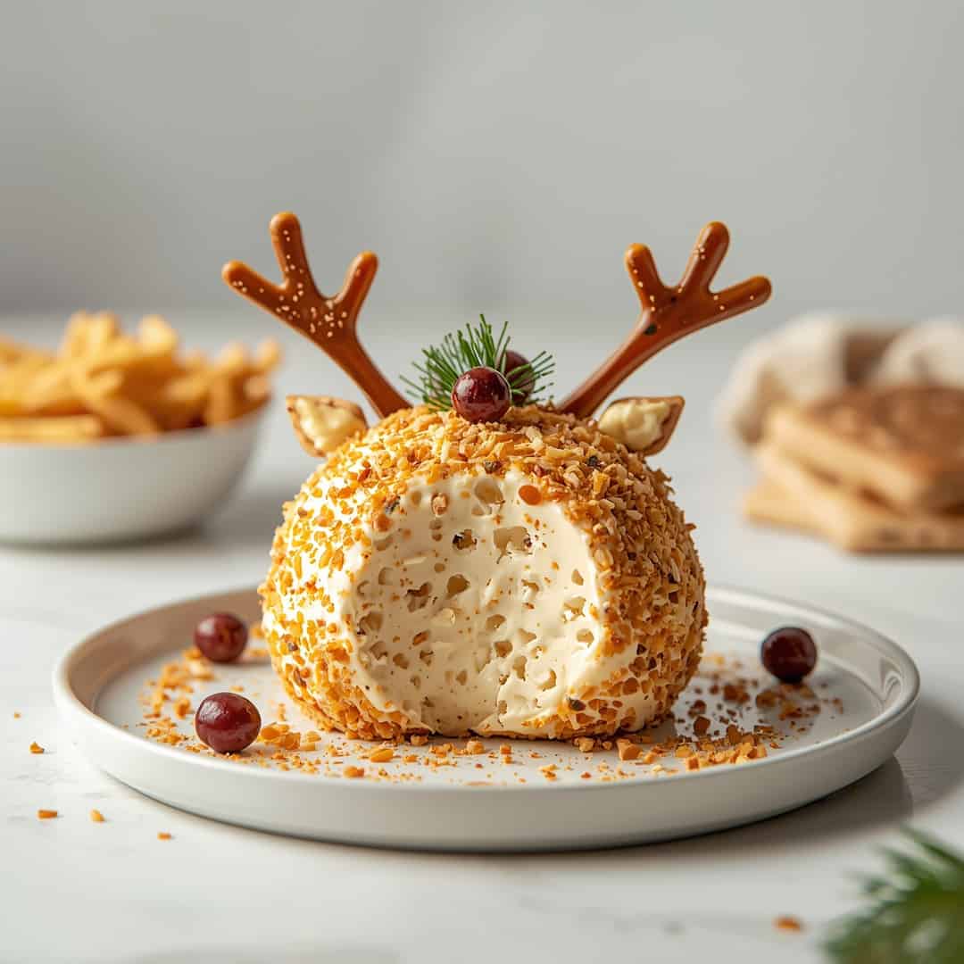 Reindeer Cheese Ball Creamy Festive Oh So Delicious